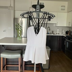 Black and white peplum top